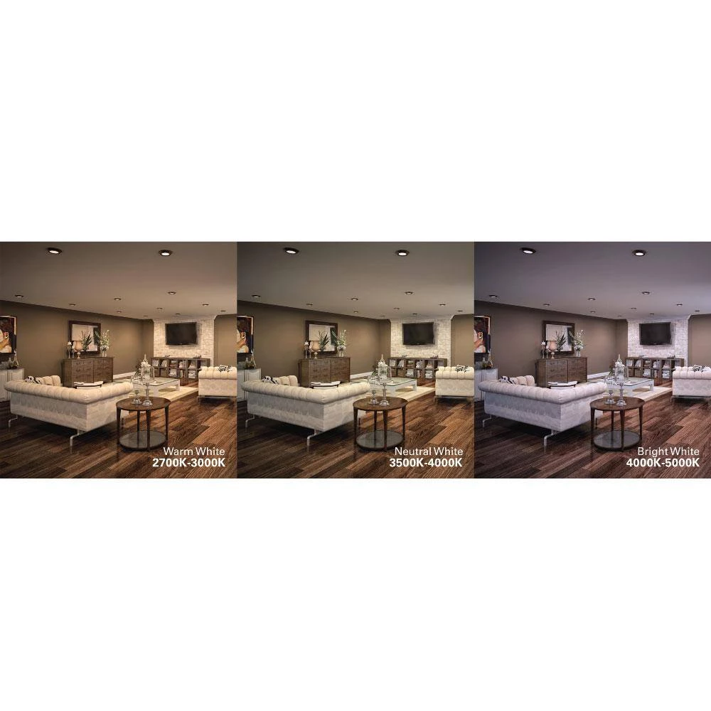 4 in. 2700K-5000K Selectable CCT Surface Integrated LED Downlight White Recessed Light with Round Trim, (12-Pack) by Halo 8 4 in. 2700K-5000K Selectable CCT Surface Integrated LED Downlight White Recessed Light with Round Trim, (12-Pack) by Halo - Image 6