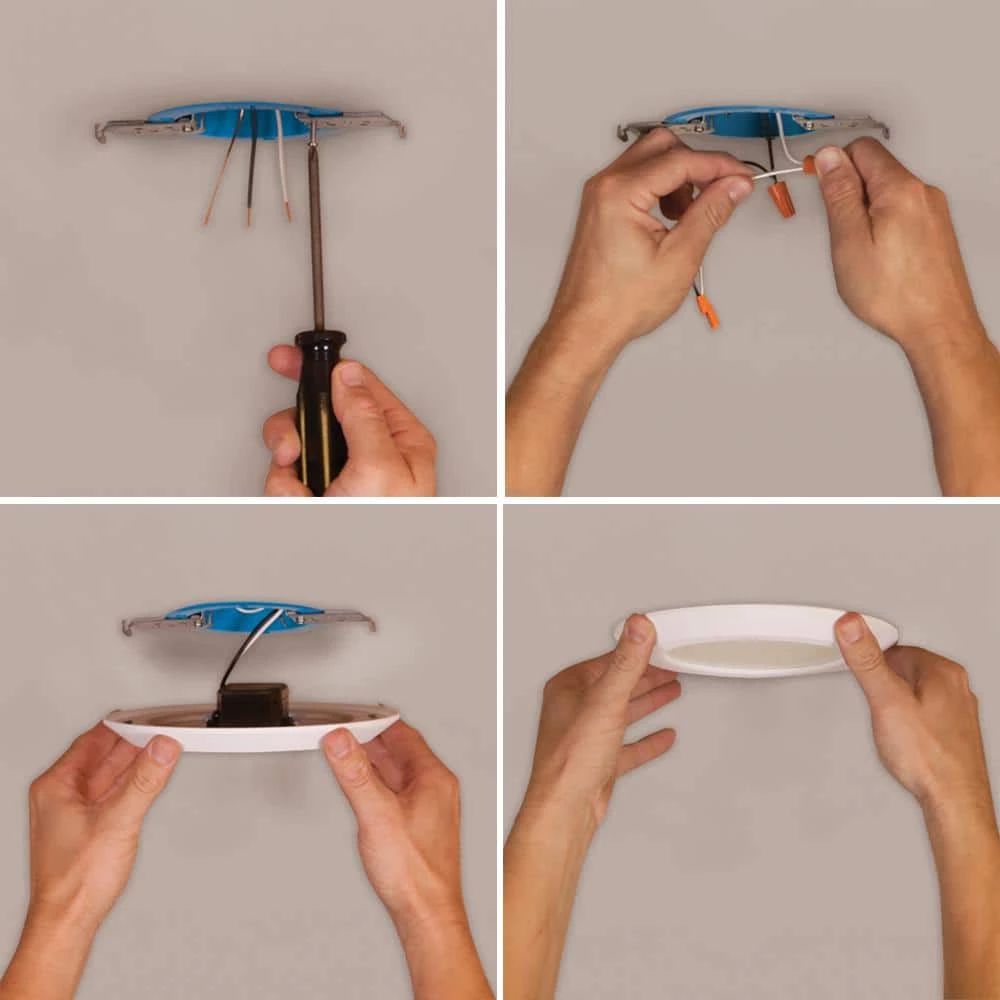 4 in. 2700K-5000K Selectable CCT Surface Integrated LED Downlight White Recessed Light with Round Trim, (6-Pack) by Halo 9 4 in. 2700K-5000K Selectable CCT Surface Integrated LED Downlight White Recessed Light with Round Trim, (6-Pack) by Halo - Image 7