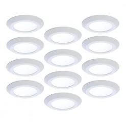 SLDSL6 Series 6 in. 2700K-5000K Selectable CCT Surface Integrated LED Downlight White Recessed Light Round Trim(12-Pack) by Halo