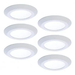 SLDSL6 Series 6 in. 2700K-5000K Selectable CCT Surface Integrated LED Downlight White Recessed Light Round Trim (6-Pack) by Halo