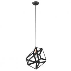 Hedron 1-Light Matte Black Pendant by Trend Lighting