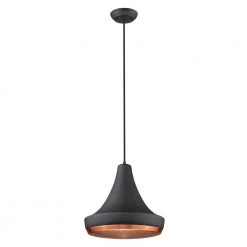 Tholos 1-Light Matte Black Pendant by Trend Lighting