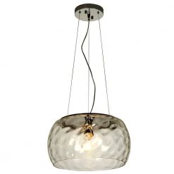 Mystere 1-Light Polished Chrome Pendant With Dimpled Glass Shade by Trend Lighting