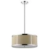 Butler 3-Light Polished Chrome Pendant With Coarse Cream Linen Shade And Opal Acrylic Diffuser by Trend Lighting