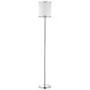 Lux II 65 in. 1-Light Polished Chrome Floor Lamp With Metal Trimmed Off-White Shantung Shade by Trend Lighting -Halo Shop polished chrome trend lighting floor lamps bf4827 64 1000