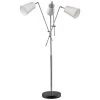 Cerberus 76 in. 3-Light Polished Chrome Adjustable Arm Floor Lamp With Coarse Cream Linen Shades by Trend Lighting -Halo Shop polished chrome trend lighting floor lamps tf2839 64 1000
