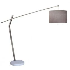 Chelsea 83.25 in. 2-Light Polished Chrome Arc Floor Lamp With Latte Linen Shade by Trend Lighting