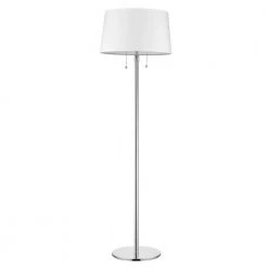Urban Basic 59 in. 2-Light Polished Chrome Adjustable Floor Lamp With Off-White Linen Shade by Trend Lighting