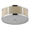 Butler 12 in. Polished Chrome Convertible Semi-Flushmount with Coarse Cream Linen Shade and Opal Acrylic Diffuser by Trend Lighting -Halo Shop polished chrome trend lighting flush mount lights tp7594 64 1000