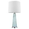 Chiara 29.75 in. 1-Light Seafoam Glass And Polished Chrome Table Lamp With Off-White Shantung Shade by Trend Lighting 1 Chiara 29.75 in. 1-Light Seafoam Glass And Polished Chrome Table Lamp With Off-White Shantung Shade by Trend Lighting -Halo Shop polished chrome trend lighting table lamps bt5763 64 1000