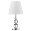 Palla 20 in. 1-Light Crystal And Polished Chrome Accent Table Lamp With White Linen Shade by Trend Lighting