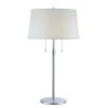 Urban Basic 31 in. 2-Light Polished Chrome Adjustable Table Lamp With Off-White Linen Shantung Shade by Trend Lighting