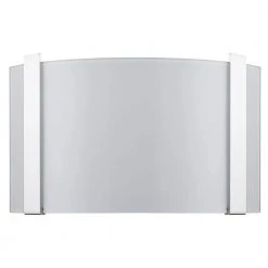 Apollo 1-Light Polished Chrome ADA Wall Sconce With Curved Frosted Glass Shade by Trend Lighting
