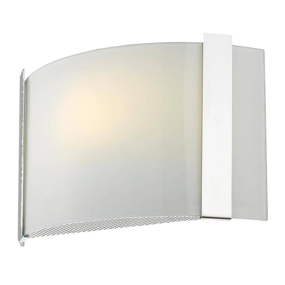 Apollo 1-Light Polished Chrome ADA Wall Sconce With Curved Frosted Glass Shade by Trend Lighting 4 Apollo 1-Light Polished Chrome ADA Wall Sconce With Curved Frosted Glass Shade by Trend Lighting - Image 2