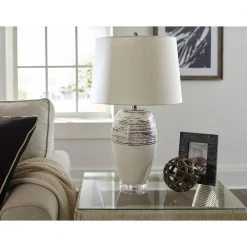 Trend Home 27 in. Cream Ceramic Table Lamp by Trend Lighting 15 Trend Home 27 in. Cream Ceramic Table Lamp by Trend Lighting -Halo Shop polished nickel trend lighting table lamps tt80154 fa 1000