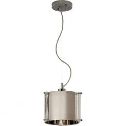 Zoom 1-Light Polished Stainless Steel Pendant With Seeded Acrylic Accents by Trend Lighting