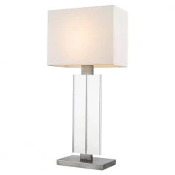 Shine 30.25 in. 1-Light Acrylic And Hand Painted Weathered Pewter Table Lamp With Off-White Shantung Shade by Trend Lighting 5 Shine 30.25 in. 1-Light Acrylic And Hand Painted Weathered Pewter Table Lamp With Off-White Shantung Shade by Trend Lighting -Halo Shop weathered pewter trend lighting table lamps tt7702 66 c3 1000