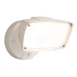 FSL Single Head White Outdoor Integrated LED Flood Light with Selectable Color Temperature, Switch Controlled by Halo