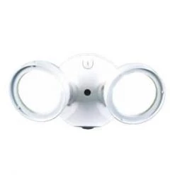 TGS 2500 Lumen Selectable White Outdoor Integrated LED Flood Light w/Round Twin Heads, Dusk to Dawn, 4000K by Halo