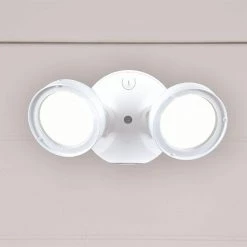 TGS 2500 Lumen Selectable White Outdoor Integrated LED Flood Light w/Round Twin Heads, 4000K by Halo 10 TGS 2500 Lumen Selectable White Outdoor Integrated LED Flood Light w/Round Twin Heads, 4000K by Halo -Halo Shop white halo flood lights tgs2s402frrw a0 1000