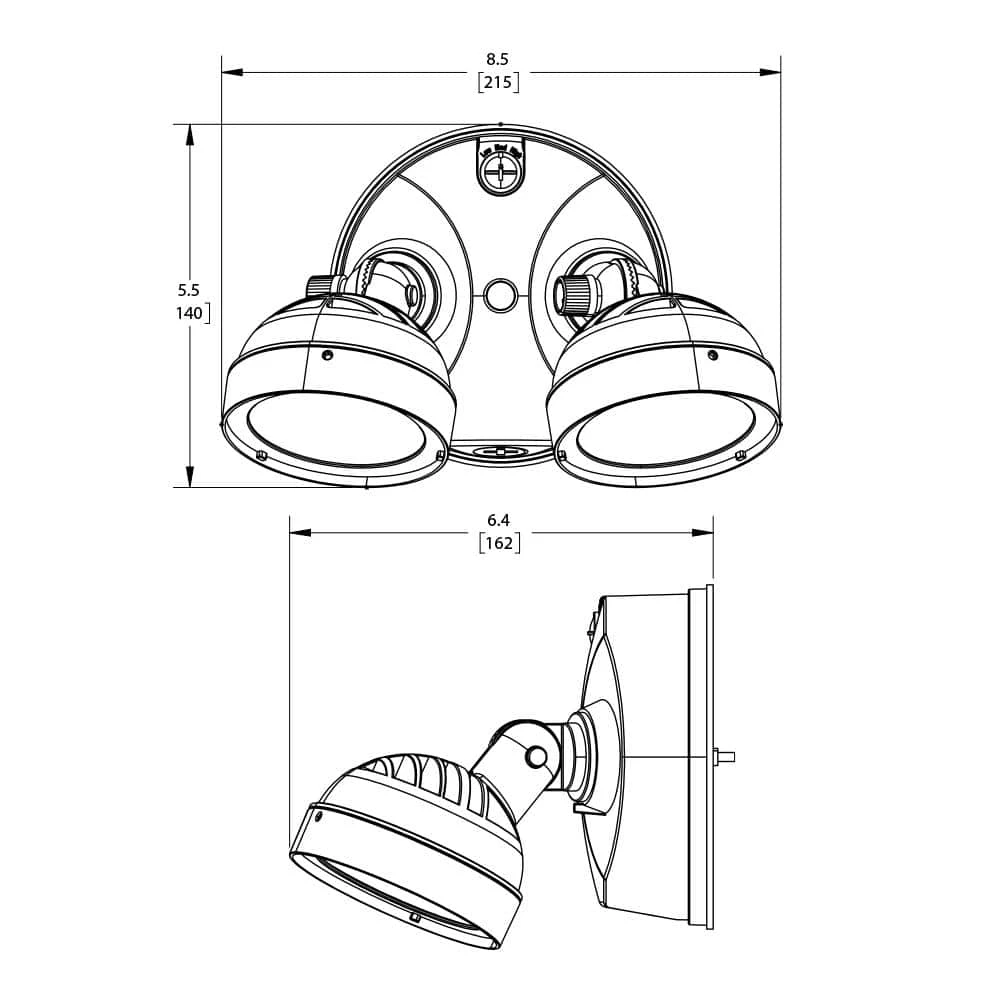 TGS 2500 Lumen Selectable White Outdoor Integrated LED Flood Light w/Round Twin Heads, 4000K by Halo 4 TGS 2500 Lumen Selectable White Outdoor Integrated LED Flood Light w/Round Twin Heads, 4000K by Halo - Image 2