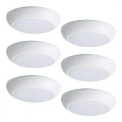 CLD 7 in. White Selectable Integrated LED Flush Mount Ceiling Light (6-Pack) by Halo