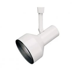 White Body Lazer Large Step Cylinder Track Lighting Head with Black Baffle by Halo