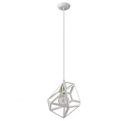 Hedron 1-Light White Pendant by Trend Lighting